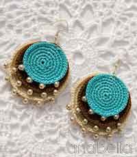 crochet earrings boho turquoise crochet pendant and earrings biceutl