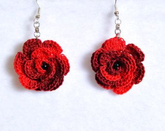 crochet earrings crochet earring jewelry large crochet earring pink by lindapaula, u20ac12.00 |  crochet euvjodf
