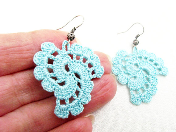 crochet earrings pdf tutorial crochet pattern...dangle earrings -20 lnmnyve
