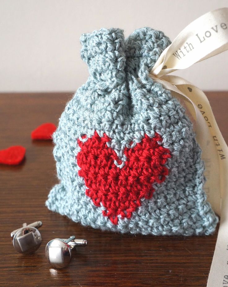 crochet gifts crocheted heart gift bag hptewyx
