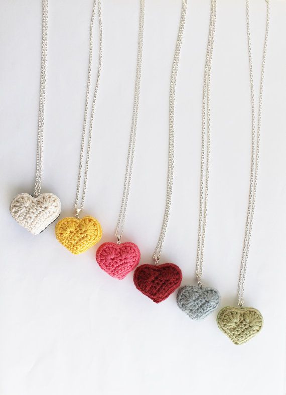 crochet jewelry #crocheted heart necklace - iu0027d like to see one modeled on a neck jdpfjup