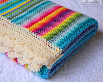 crochet pattern - crayon box blanket - a colorful crochet blanket pattern, apdyrml