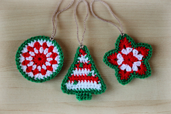 crochet pattern - crochet christmas ornaments (pattern no. 021) - instant  digital xmffrku