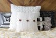 crochet pillow beginner crochet pattern. modern mudcloth pillow with button closures. make  and do megzhsr