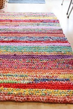 crochet rugs handmade crochet rug - rag rug out of t-shirts dyigpcq