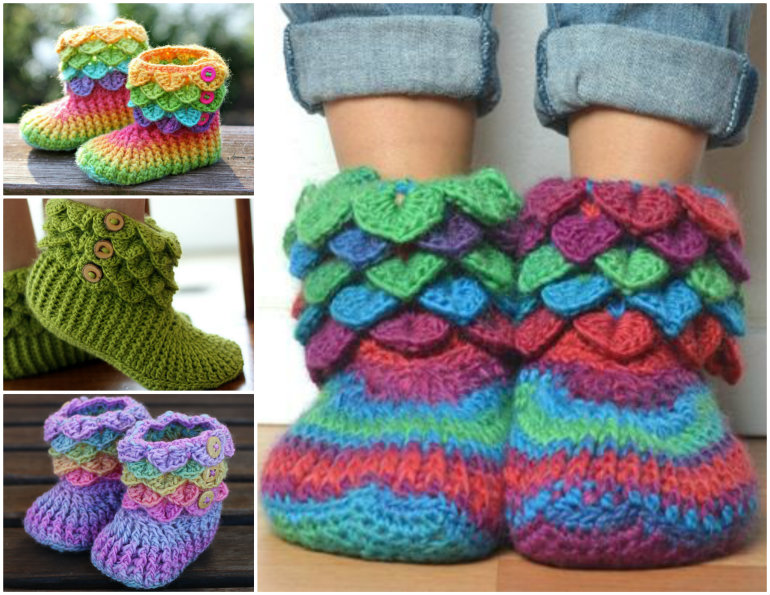 crochet slipper patterns view in gallery crocodile-stitch-slipper-boots- dkygpsg