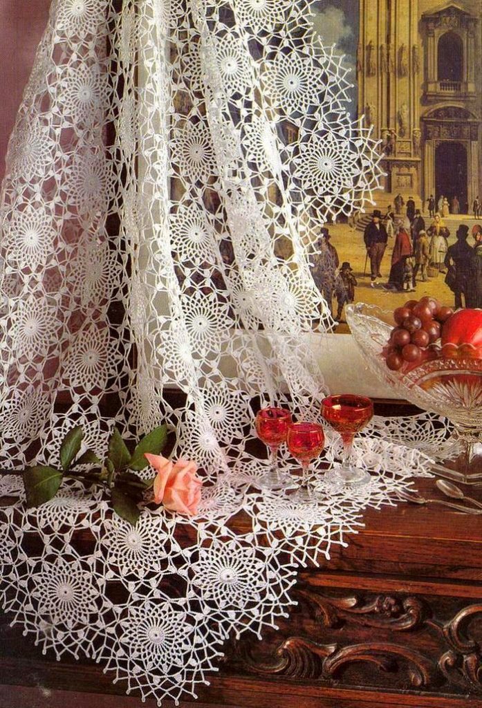 crochet tablecloth delicate round motif tablecloth crochet pattern evsousf