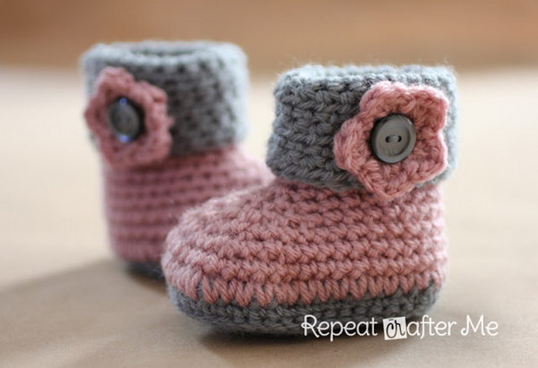 easy crochet patterns crochet cuffed baby booties tbhpvxw