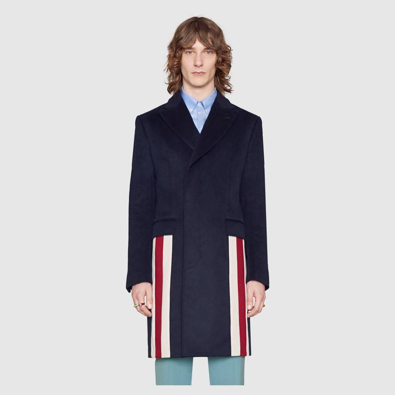 gucci eco cashmere coat with web detail 3 ibthafq