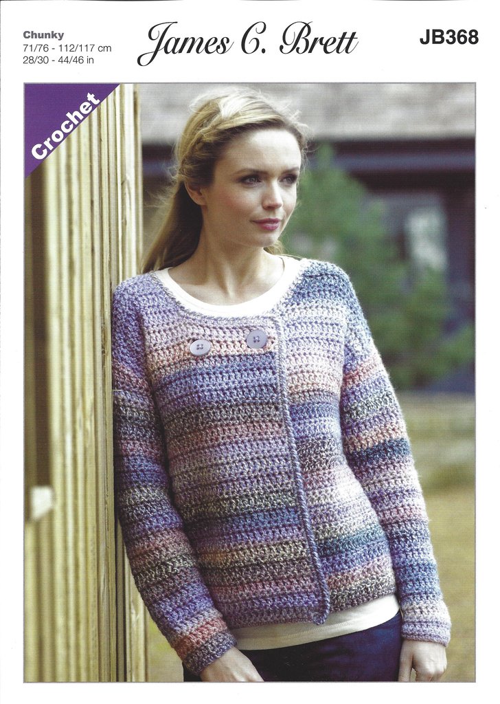 james c brett jb368 - ladies crochet jacket in chunky pattern - the mgpcinx