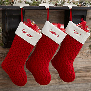 Knit Christmas Stockings custom red cable knit christmas stockings - 19012 wpdtavi
