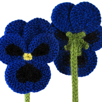 knitted flowers pansy flower free knitting pattern | flower knitting patterns, many free  patterns mstablf