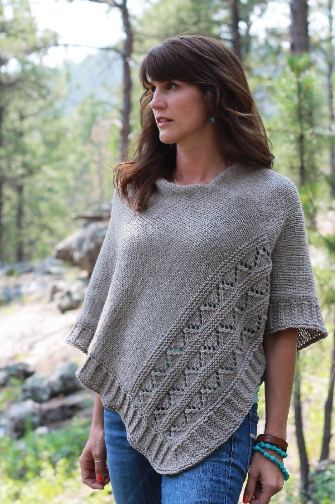 knitted poncho high plains knitting pattern by melissa schaschwary | knitting patterns |  loveknitting qtmvrmg