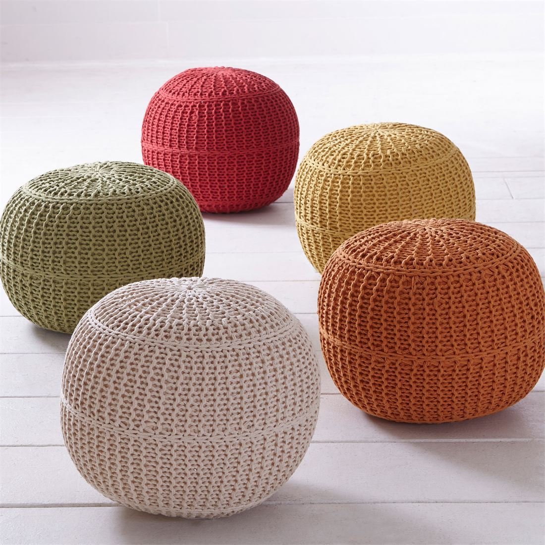 knitted pouf amazon.com: brylanehome hand-knitted ottoman pouf (red,0): kitchen u0026 dining itibems
