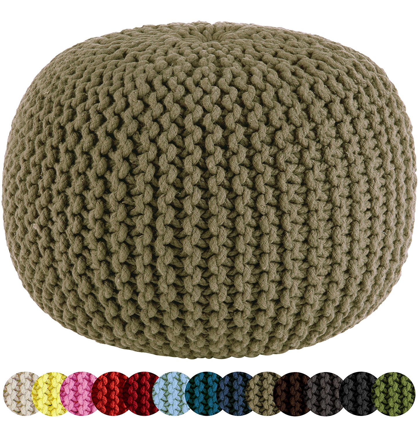 knitted pouf amazon.com: cotton craft - hand knitted cable style dori pouf - beige - kkrpfyq