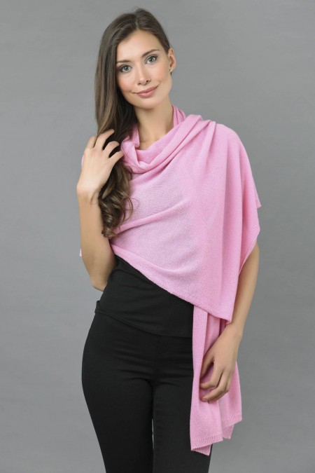 knitted pure cashmere wrap in ultra pink 1 ... cokeibl