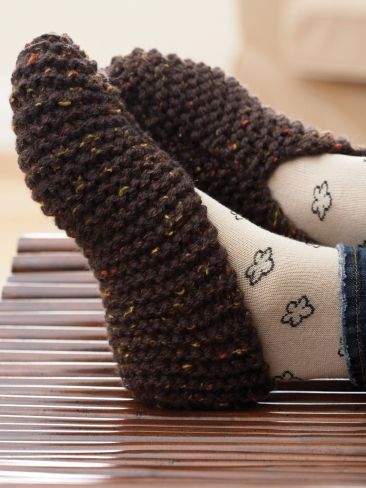 knitted slippers basic slipper in easy garter stitch and warm chunky-weight yarn | diy arwwhax
