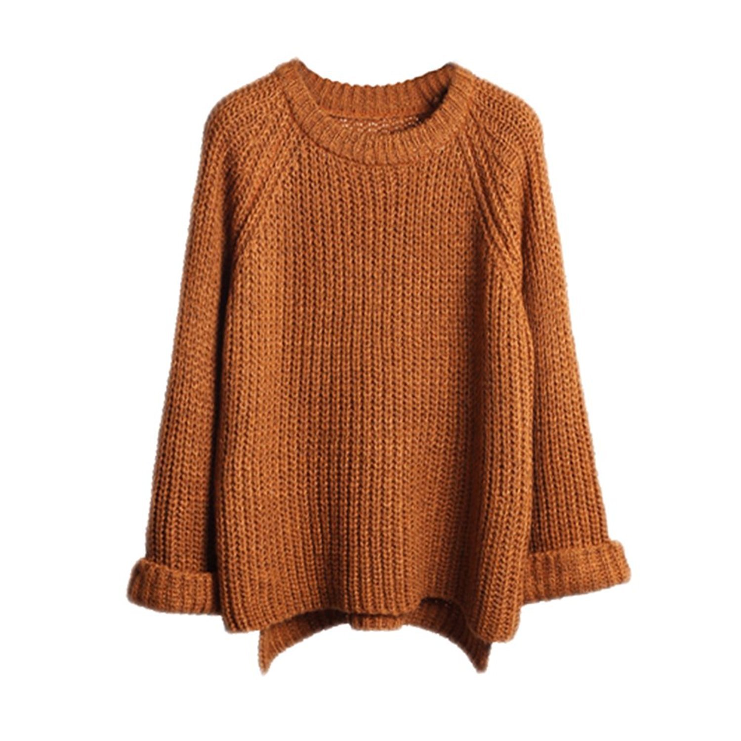 knitted sweaters lisli womenu0027s batwing sleeve loose oversized pullover knitted sweater  (coffee) at amazon ydhyfai