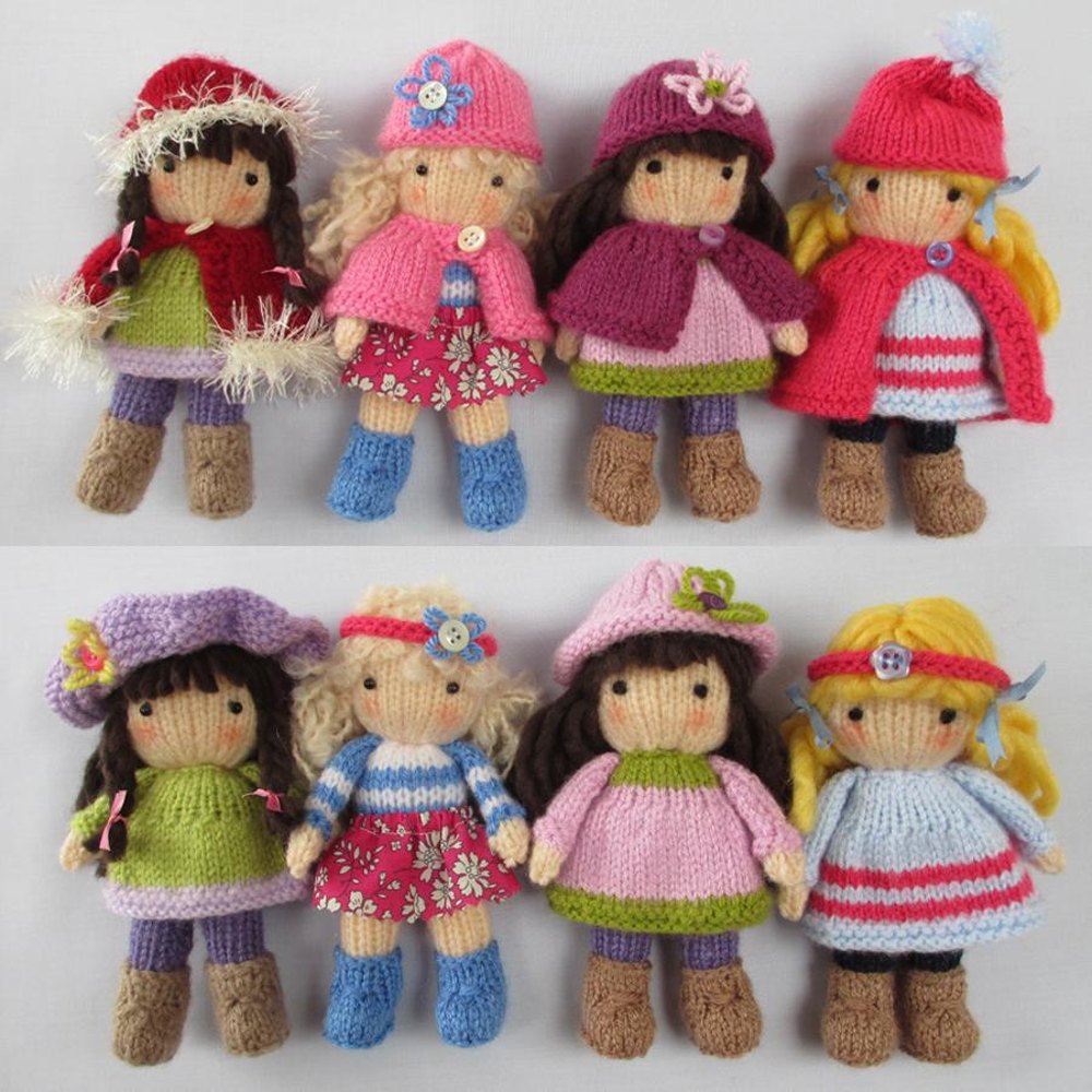 knitting doll little belles - small knitted dolls knitting pattern by dollytime | knitting tlvxgrz