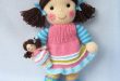 knitting doll maisie and her little doll - knitted dolls knitting pattern by toyshelf duuepll
