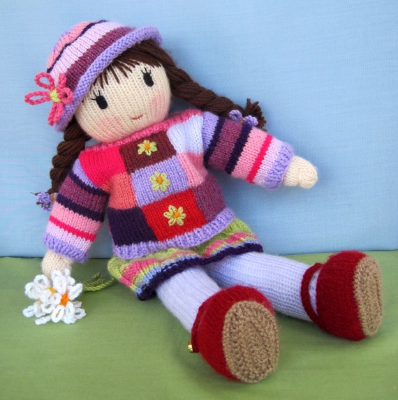 knitting doll posy doll knitting pattern - knitted doll - pdf instant download - pngacdw