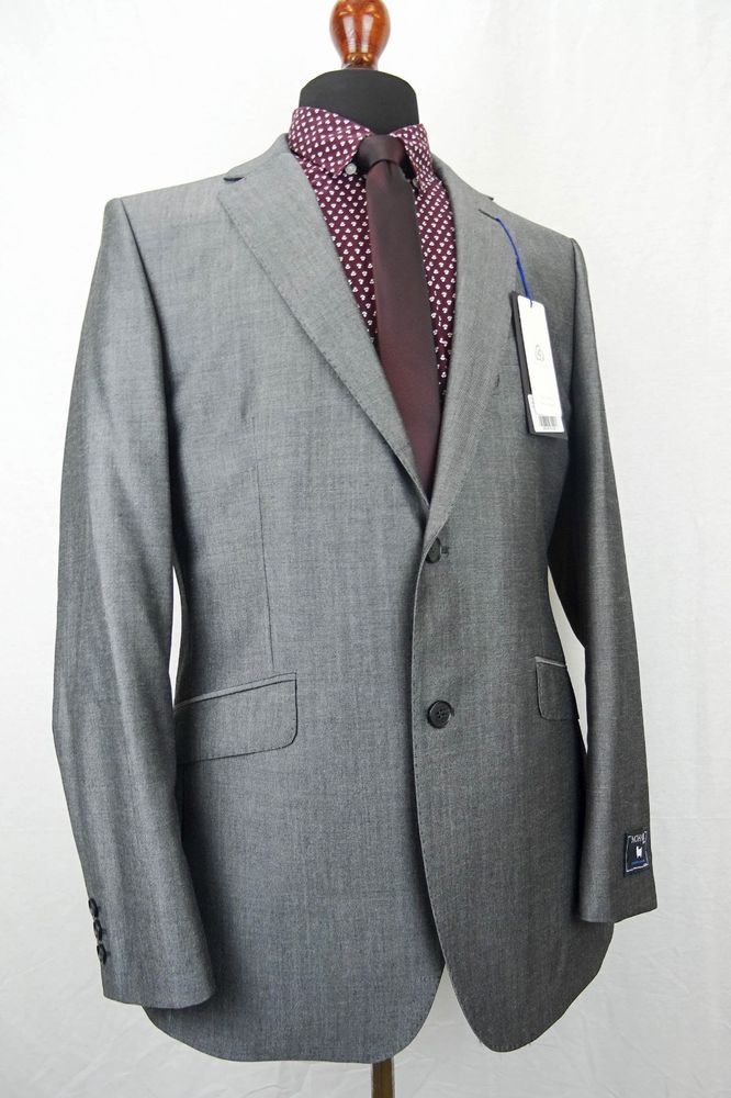 menu0027s sharkskin silver grey tonic mohair suit 40r w34 l32 ez402 xmurxjt