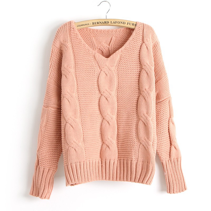 new arrival twist bat sleeve knitted sweater kuddvcc