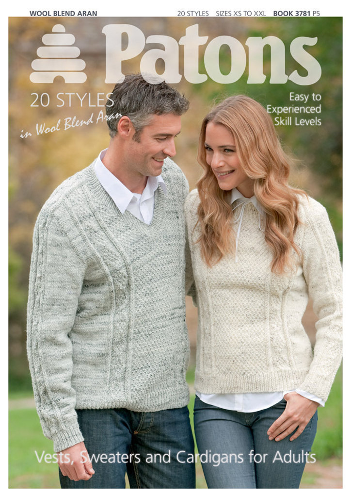 Patons Knitting Patterns aran style vests, sweaters u0026 cardigans book by patons - 3781 swuetvr