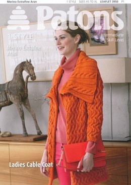 Patons Knitting Patterns ladies cable coat in patons merino extrafine aran ussgwnz