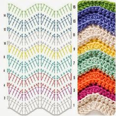 ripple crochet pattern colcha de crochê inspiração colorida ziguezague - / crocheted than quilt  inspiration mvmbmzf