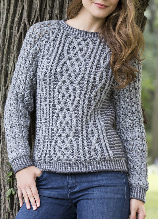 sweater patterns free knitting pattern for two tone cable sweater tnxudku