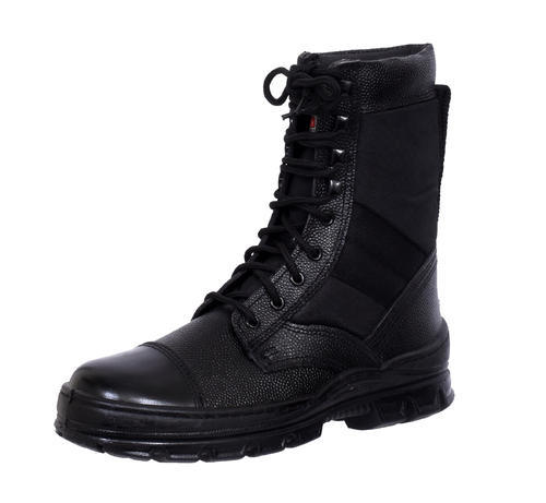Men Black Leather Combat Army Boots For Indian Military, Rs 690