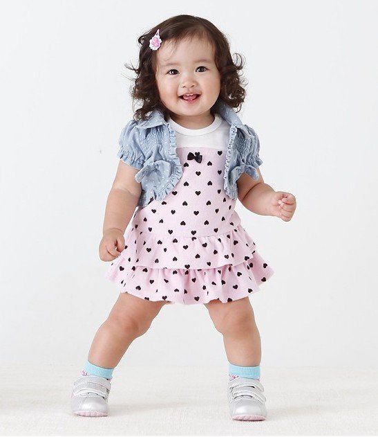 Free shipping New Arrival Baby girl summer clothing set(vest+dress