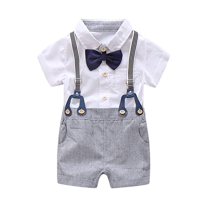 Amazon.com: Baby Boys Gentleman Outfits Suits, Infant Short Sleeve