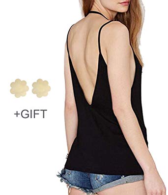 Amazon.com: Backless Tank Tops for Women Strap Tank Top Sexy
