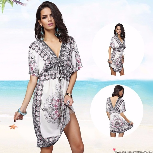 Summer Palace Sexy Women Cover Up Large Plus Size Beach Dress