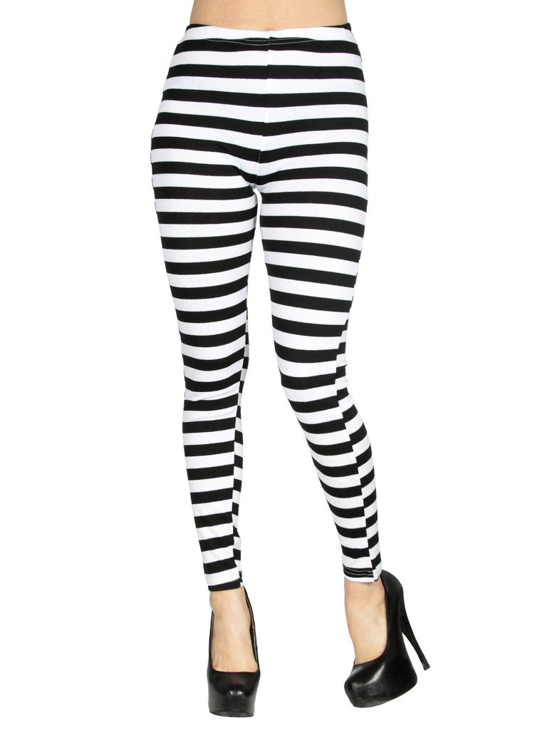 Classic black and white striped leggings – thefashiontamer.com