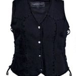 Women's Black Denim Motorcycle Vest l Concealed Carry