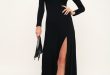 Chic Black Dress - Maxi Dress - Long Sleeve Dress