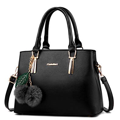 Amazon.com: Dreubea Women's Leather Handbag Tote Shoulder Bag