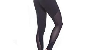 Amazon.com : Lesfun Black Leggings Sexy Capris Yoga Pants with Sheer