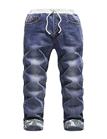 Amazon.com: HOLLAGLEE Premium Skinny Boys Jeans Slim Fit Pants for