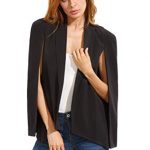 Verdusa Women's Lapel Split Long Sleeve Blazer Solid Cape Jacket