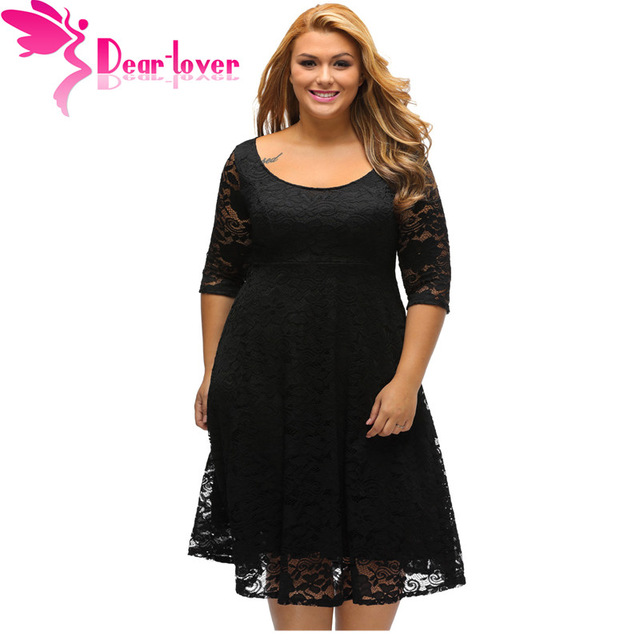 Dear Lover Autumn Dress Plus Size Women Clothing White/Black Floral