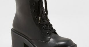 Women's Lupe Faux Leather Wide Width Combat Boots - Universal Thread