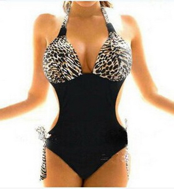 Sexy Plus Size Swimwear XXL Bathing Suits For D Cup leopard Swimsuit