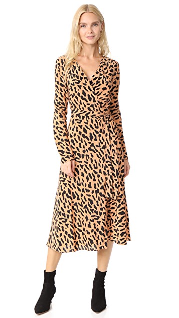 Diane von Furstenberg L / S Woven Wrap Dress | SHOPBOP