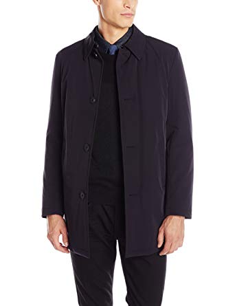 DKNY Men's Dorsey Slim Fit All Weather Coat, Black, 46 Long at
