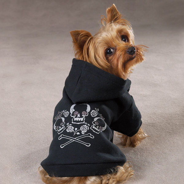 Zack & Zoey Fleece Skull & Crossbone Dog Pet Hoodie Puppy Pullover