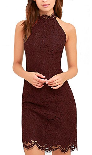 Zalalus Women's Cocktail Dress High Neck Lace Dresses for Special